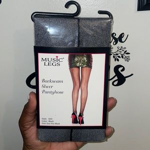 Backseam Sheer Pantyhose ( Black )